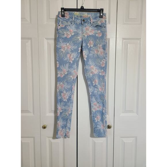 Old navy size 2 women's rockstar mid rise floral print skinny jeans - Picture 1 of 10